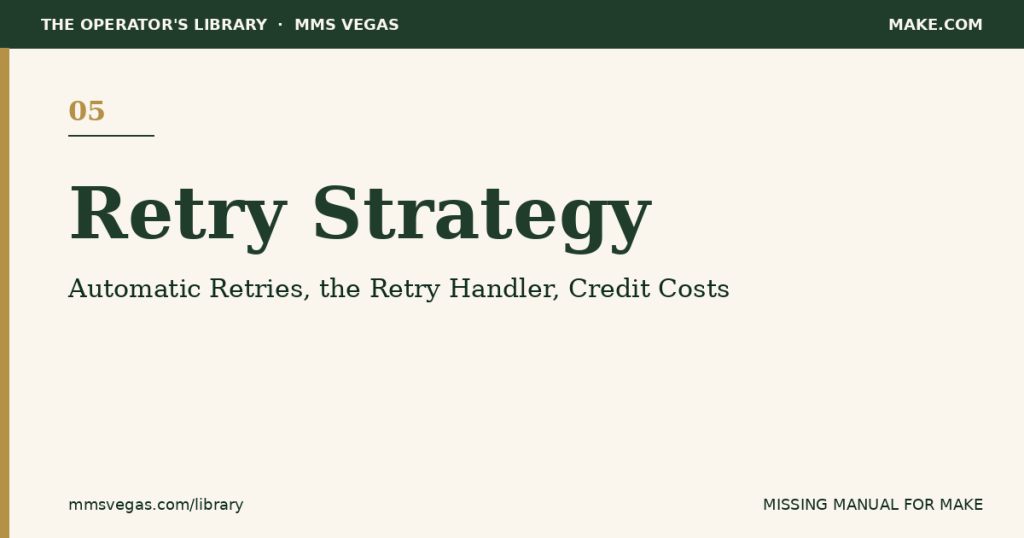 Make retry strategy — title card for the guide to automatic retries and the Retry handler